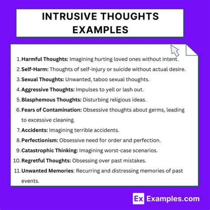 Examples of Disturbing Thoughts From Anxiety