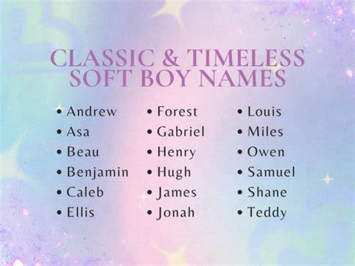 Soft Boy Names Are Sensitive And Strong
